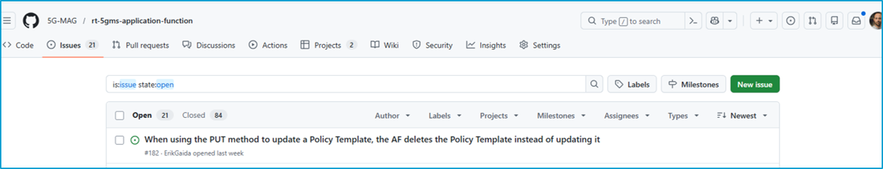 GitHub repository page with the Issues tab highlighted