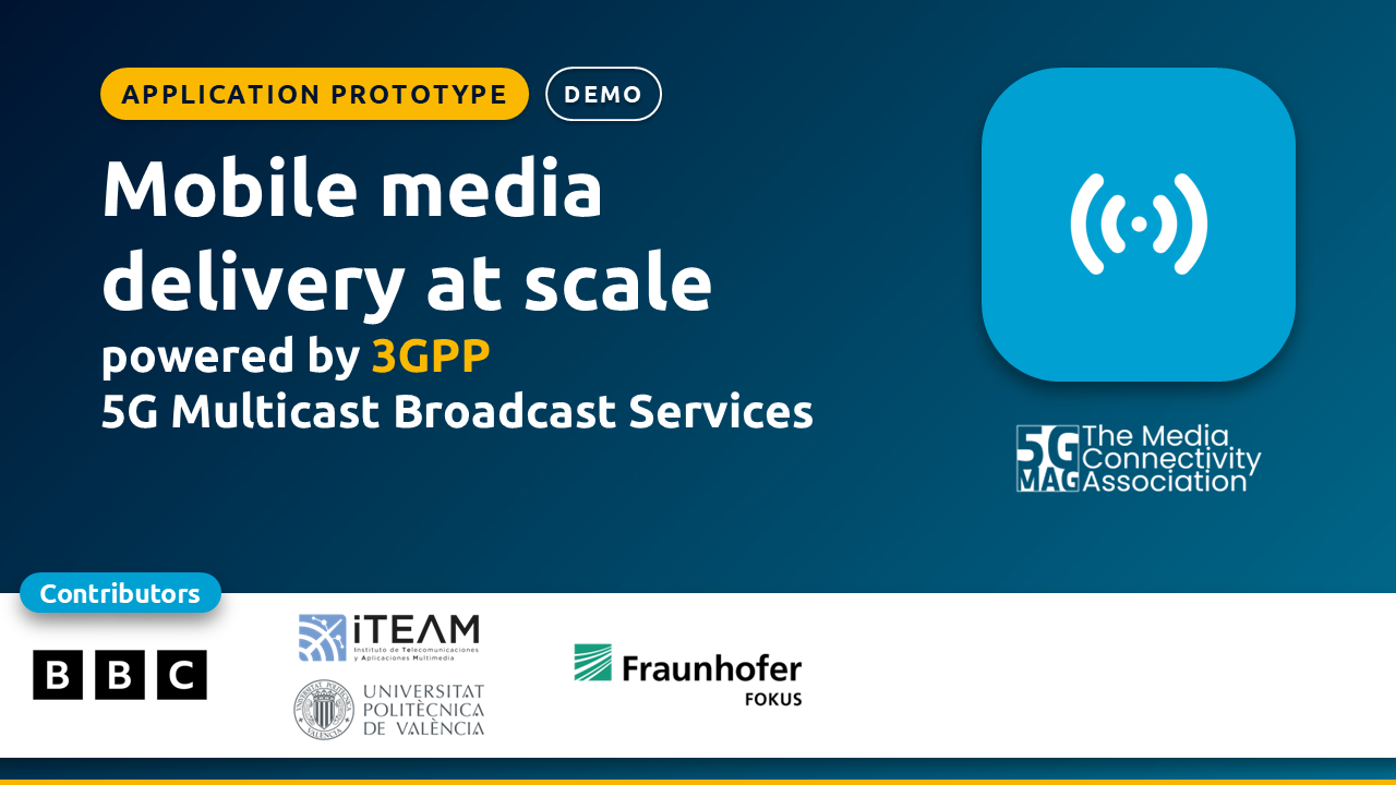 Application showcase demo: Mobile media delivery at scale, powered by 3GPP 5G Multicast Broadcast Services