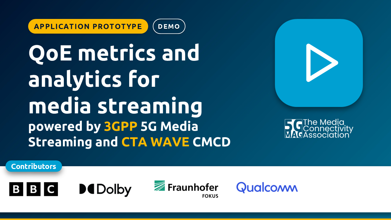Application showcase demo: QoE metrics and analytics for media streaming, powered by 3GPP 5G Media Streaming and CTA WAVE CMCD