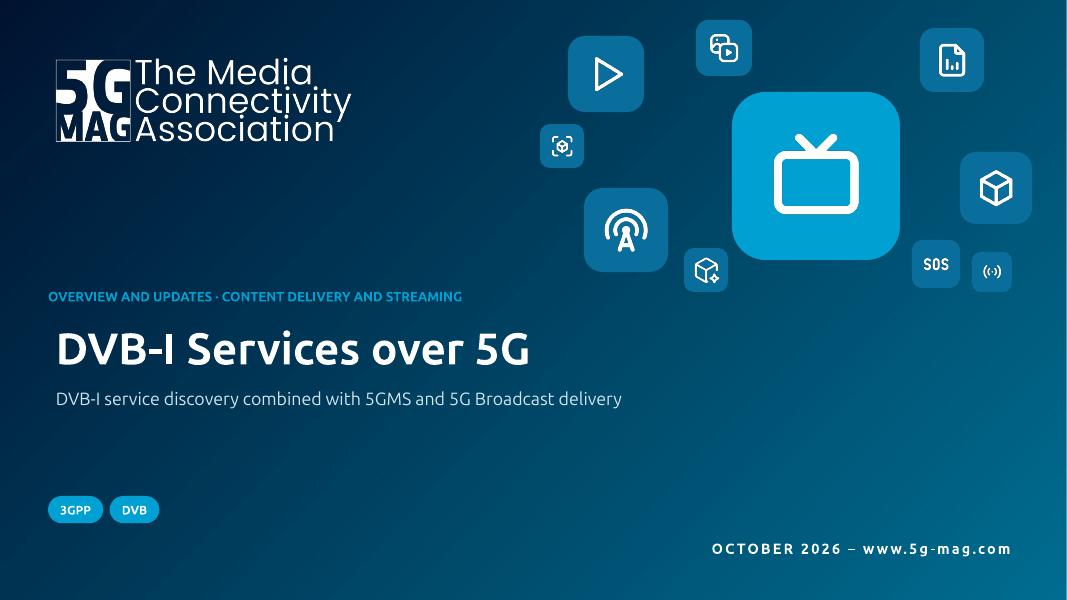 Cover slide of the deck DVB-I Services over 5G