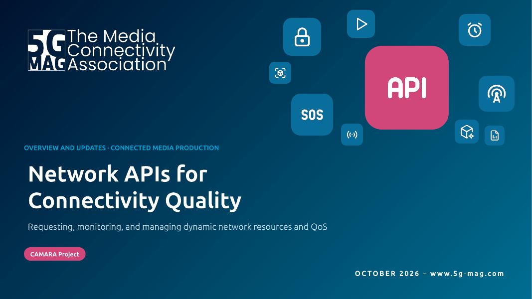 Cover slide of the deck Network APIs for Connectivity Quality