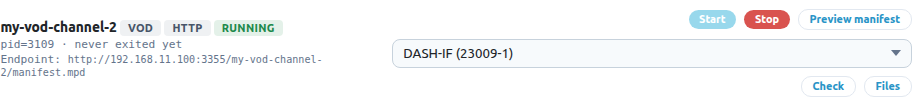 A channel running, with its endpoint