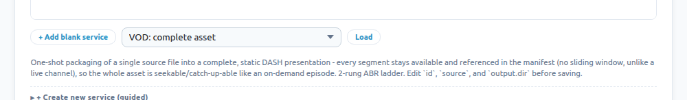 Choosing a template to load