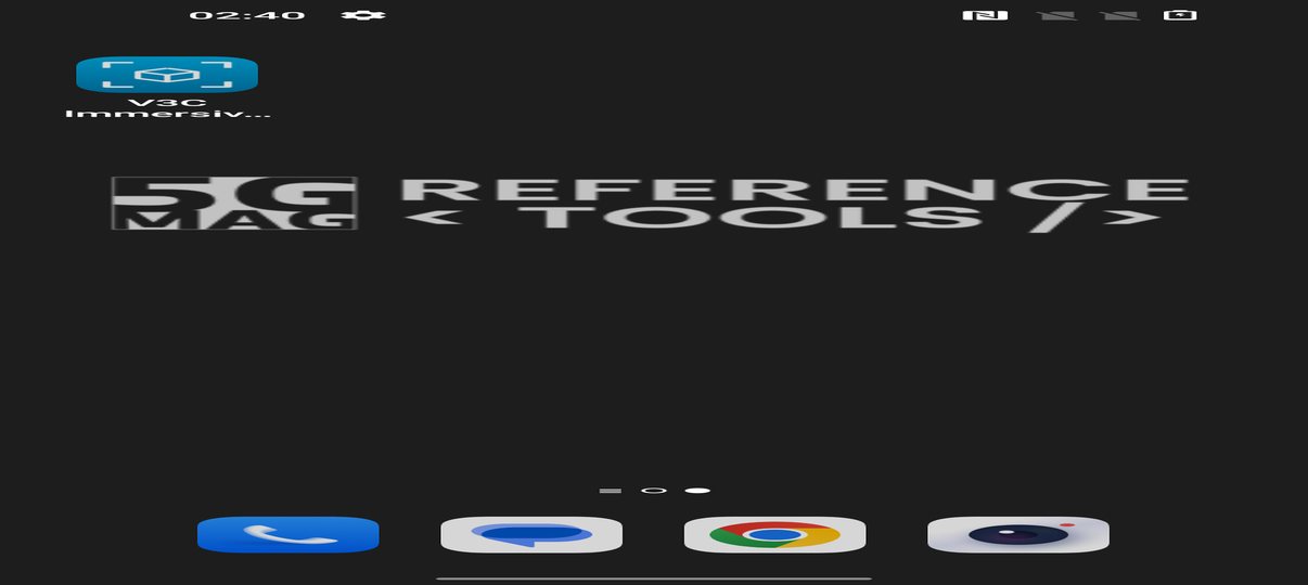 The V3C Immersive Player playing the Footprod title streamed from the origin, with its statistics panel